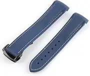 [ALMVIS] 20mm 21mm 22mm Curved End Silicone Rubber Watch Band Fit for Pagani Watch Fit for Huawei Fit for GT2 Magic Watch 2 Fit for Honor Fit for Samsung Galaxy Watch S3 S4(Bluewhite 2)