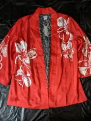 Batik Chicos Soft Jacket Batik Dream Flame Scarlet Size 1 Open Front Size 8/10