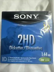 10 Pack Sony 3.5" Floppy Disks 2HD 1.44 MB 10MFD-2HDLF IBM Formatted New Sealed