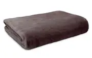 Super King Lucia Plush Blanket - Charcoal