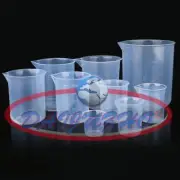 New 5pcs 50 100 150 250 500 Plastic Beaker Set Lab Kitchen Measuring Cup Durable