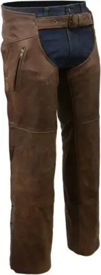 NWT $170 SZ XL Milwaukee Leather Chaps Vintage Crazy Horse Brown Leather THERMAL