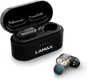 Lamax Duals1 Bluetooth Headphones 5.0 USB-C, in-Ear Headphones with Dual Driver, Up to 28 Hours Listening Time, Aluminium Housing with Battery Indicator, 3 Plug Sizes, Passive Noise Cancelling