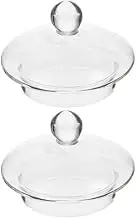 2-Pack Clear Glass Teapot Replacement Lids - Teapot Accessories with Strainer Cover for Home Kitchen Teapots and Teacups - Universal Fit