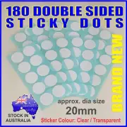 180 Clear Round Stickers Adhesive Dots Glue Double Sided Tape Transparent Sticky