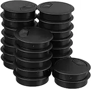HAPINARY Desk Cable Organizer 21pcs Round Wire Hole Covers Plastic Grommets for Office Computer Desks Easy Fit Wire Management