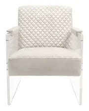 Pasargad Home Tribecca Collection Acrylic & Velvet Accent Chair