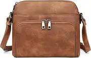 [MASINTOR] Crossbody Purse Bags for Women, Multi-Pocket Soft Leather Shoulder Purse with Tassel, Lightweight Travel Handbag