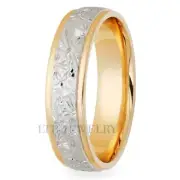 HAND ENGRAVED MENS WEDDING BANDS, 10K TWO TONE GOLD HAND ENGRAVED WEDDING RINGS