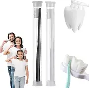 BREVI Nordic-Inspired Premium Nano Toothbrush - Extra Soft with 20000 Soft Bristles, Micro Fur Manual Toothbrush for Sensitive Gums and Teeth (Black+white)