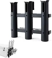 Fishing Rod Holder, 3 Link Fishing Rod Rack for Boat, Cooler Fishing Rod Holder for YETI Coolers and RTIC Coolers,with Tie-Down Slot Cooler Accessories,Kayak Fishing Accessories
