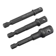 Impact Grade Socket Adapter Set 3" Extension Bit 1/4", 3/8" and 1/2" Drive
