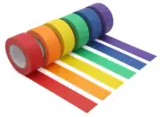 6X Colored Masking Tape 1" x 13Yd Painters Art Craft Labeling Kids DIY Set