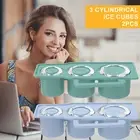 2 Pcs Ice Cube Tray for Tumbler Cup Silicone Ice Cube Molds with Lid Easy papwL