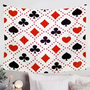 Black and Red Cards Symbols Tapestry