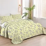 Allenjoy King Size Sweet Melody Quilt Bedspreads Pink Bunny Bed Set Bedding Coverlet Fabric Washable with 2 Pillow Shams SC00205-007
