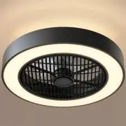 Enclosed Ceiling Fans with Lights Remote Control, Low Profile Ceiling Fan Lig...
