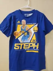 Adidas Steph Curry T Shirt Men's Small Blue Golden State Warriors Go To Tee NWT