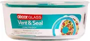 Decor Vent & Seal Glass Round Food Container, 750 ml Capacity