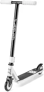 [Xootz] Invert Stunt Scooter, Adult and Kids Kick Scooter, Lightweight 360 Degree Stunts, Beginner and Intermediate Level Scooter, Steel T-Bar and Grip Tape Deck, 6+, White