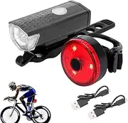 USB Rechargeable LED Tail Light - USB Rechargeable LED Light Sets For Bicycles | Front & Rear Bright Cycling Safety Flashlight, Accessories Night Riding Gear For Men & Women