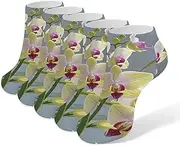 [AQRJLPM] Colorful Orchids Flower Socks No Show Socks Low Cut Anti-Slid Athletic Casual Invisible Liner Socks Unisex, White, One Size Short, White, One Size Short