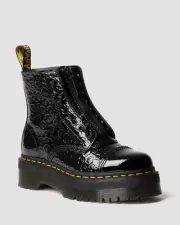 Dr. Martens Women's Sinclair Black Patent Lamper Leopard Emboss Boots, Size 5 US
