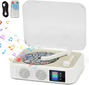CD Player Portable Bluetooth LED Desktop Retro CD Players for Home with Speakers