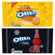 Oreo Pumpkin Spice Flavor Creme & Oreo Coca Cola with Poppin Candy Flavor Cookie