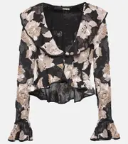 [Rotate] Rotate Ruffled floral mesh top AU 4 multicoloured