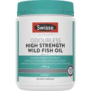 Swisse Odourless High Strength Wild Fish Oil Soft Capsules 200 pack