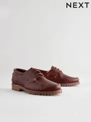 Tan Brown Leather Cleated Boat Shoes (AA9050) | $118