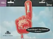 #1 Grad Hand Shape Red 34" x 17" by M & D SuperShape Foil Balloon