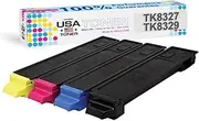 MADE IN USA TONER Compatible Replacement for Kyocera TASKalfa 2551ci, Copystar CS2551ci, TK-8327, Copystar TK-8329 (Black,Cyan,Yellow,Magenta, 4 cartridges)