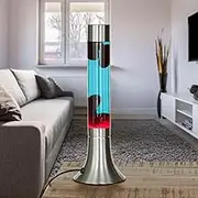 Yvonne Lava Lamp Glass Aluminium in Silver Blue Red Party Living Room 37.5 cm G9 Bulb Including Atmospheric Table Lamp Retro