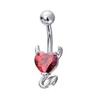 1pc Belly Ring Charming Shiny Heart Shape Body Piercing Navel Ring Non-rust