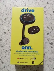 onn. Wireless FM Transmitter with Bluetooth and Native Voice App Compatible