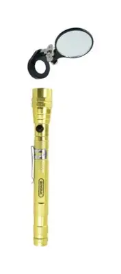 General Tools 91555 Steel Telescope Lighted Magnetic Pickup with Glass Mirror