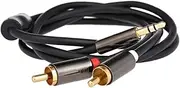 3.5mm to RCA Cable, RCA Male to Aux Audio Adapter HiFi Sound Headphone Jack Adapter Metal Shell RCA Y Splitter RCA Auxiliary Cord 1/8 to RCA Connector for Phone Speaker MP3 Tablet HDTV (1M)