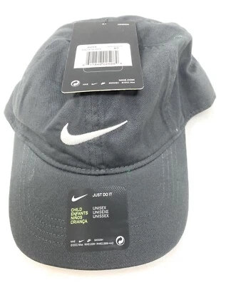 Nike Boys Embroidered Swoosh Logo Baseball Cap Hat Adjustable Anthracite 4/7