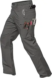[MANSDOUR] Men's Ripstop Stretch Work Pants Lightweight Water Resistant Flex Cargo Pants Regular Fit EDC Utility Tactical Pants