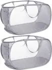 Collapsible Laundry Baskets, Mesh Pop up Hamper, Foldable Clothes Hamper 2 Pack