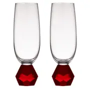 2PK Zhara Crystal 200ml Champagne Glass Cocktail Drinkware Glasses Cup Ruby