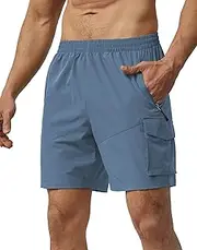 [Nomolen] Men's Hiking Cargo Shorts Lightweight Quick Dry Athletic Shorts with Multi Pocket for Workout Golf Camping Casual