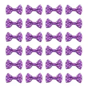 100 Pcs 1.5" Grosgrain Ribbon Mini Bow Printing for Crafts DIY, Purple