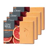 DOVE MEN + CARE Cleansing Bar Soap Blood Orange + Sea Salt 4 Bars to Rebuild Ski