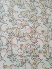 Dumbo Multicoloured Flannelette Cotton Fitted Cot Sheet Handmade