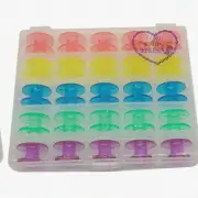 ColorPop Bobbin Box: 25 Universal Plastic Bobbins for Babylock & Juki