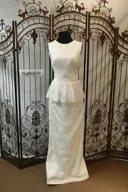 WW117A PRIVATE LABEL 208LB BB-17 IVORY SZ 12 $289 WEDDING FORMAL GOWN DRESS NWT