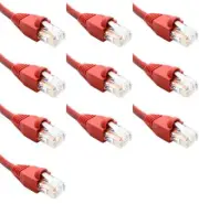 7 Feet Cat6 Ethernet Network Patch Cables Red RJ45 m/m (10 Pack)